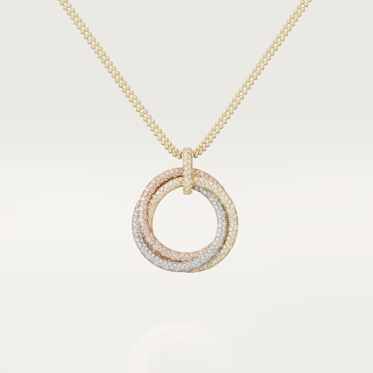 [sparkle Jewelery]TRINITY LARGE FULL DIAMOND  NECKLACE
