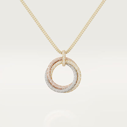 [sparkle Jewelery]TRINITY LARGE FULL DIAMOND  NECKLACE