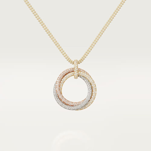 [sparkle Jewelery]TRINITY LARGE FULL DIAMOND  NECKLACE