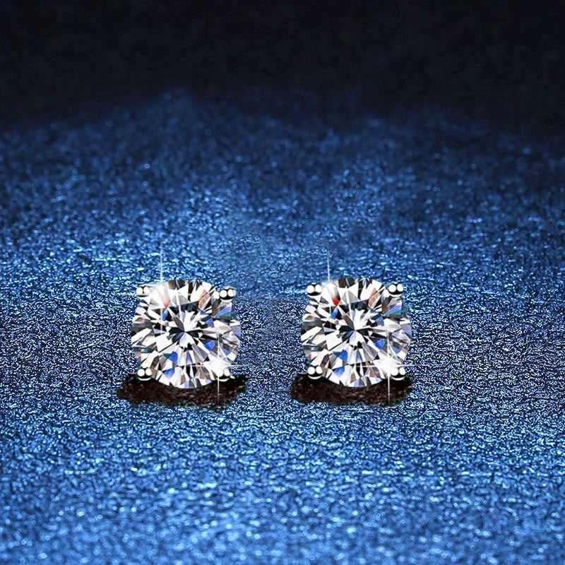 [sparkle]FOUR-PRONG MOISSANITE EARRINGS