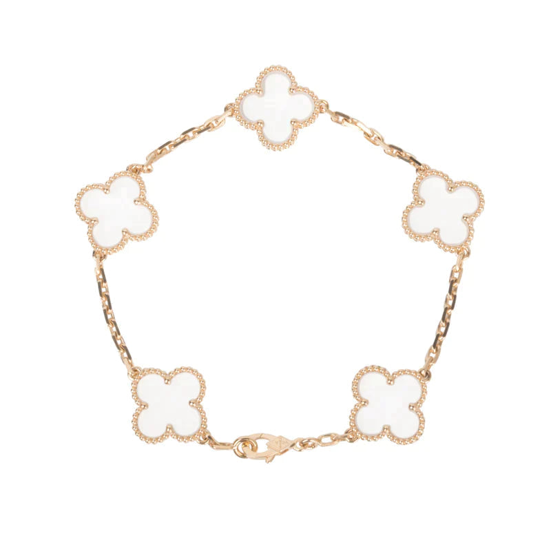 [sparkle Jewelry ]CLOVER 5 MOTIF ROCK CRYSTAL BRACELET