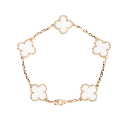 [sparkle Jewelry ]CLOVER 5 MOTIF ROCK CRYSTAL BRACELET