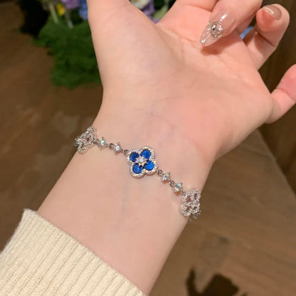[sparkle Jewelry ]CLOVER 5 MOTIF PINK BLUE RED WHITE BRACELET