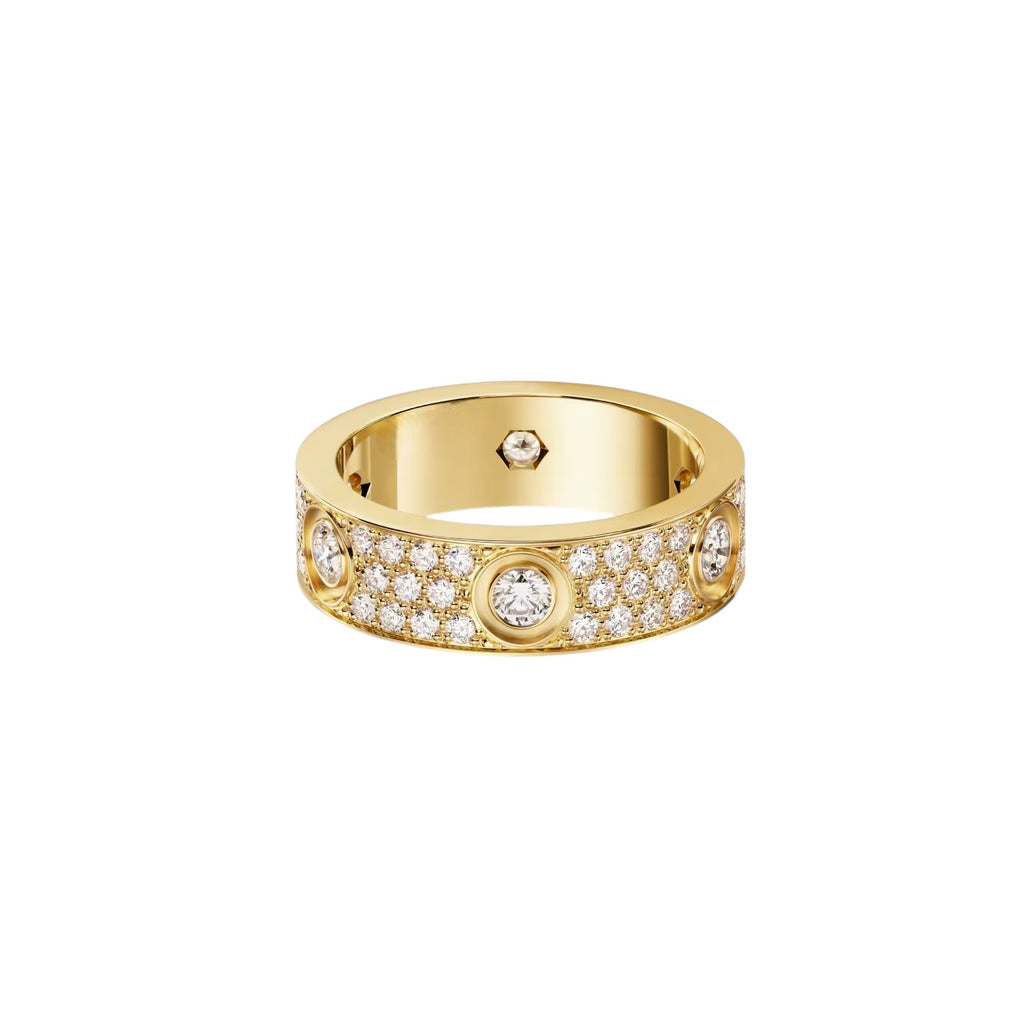 [sparkle Jewelery]LOVE 5.5MM FULL-PAVE 6-DIAMOND RING