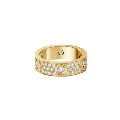 [sparkle Jewelery]LOVE 5.5MM FULL-PAVE 6-DIAMOND RING