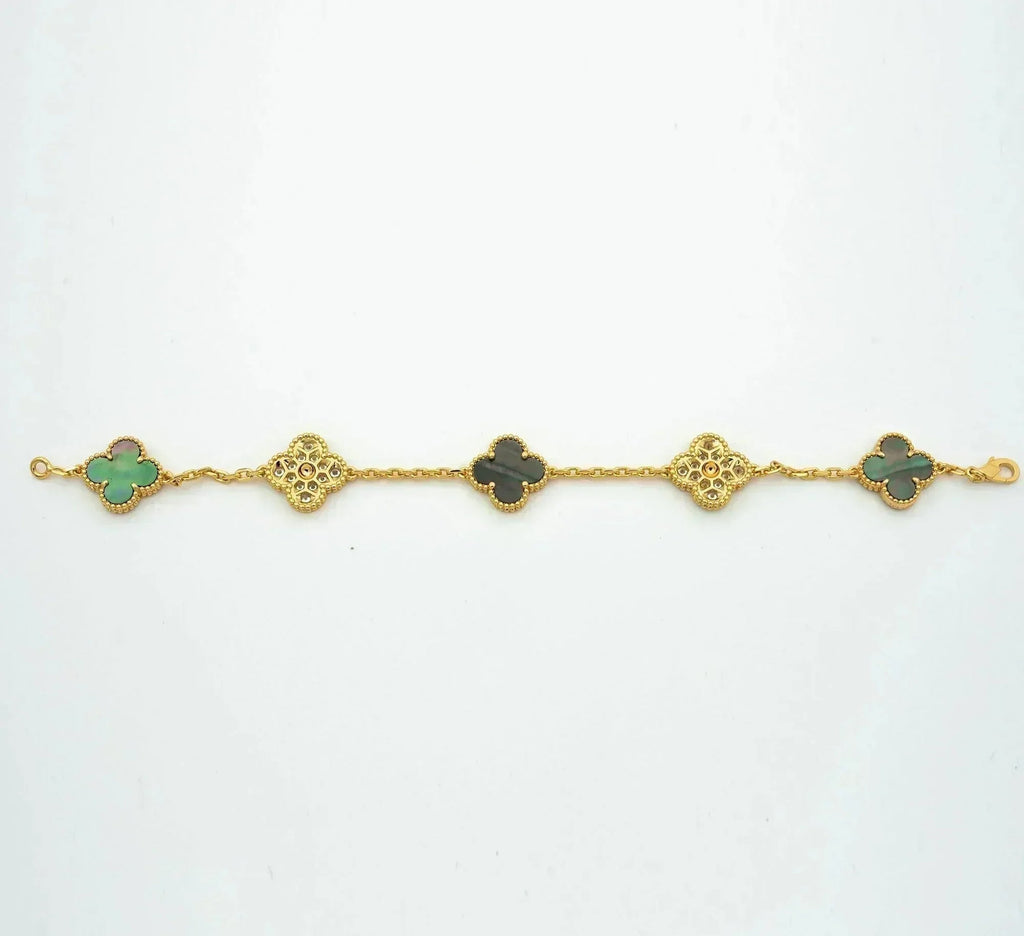 [sparkle Jewelry ] CLOVER 5 MOTIF GRAY MOP BRACELET COLLECTION