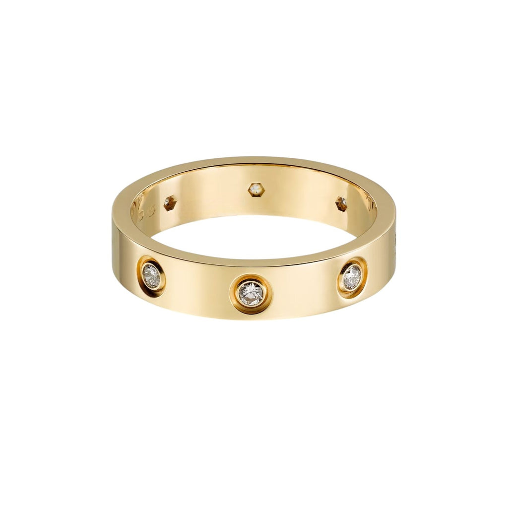 [sparkle Jewelery]LOVE 4MM 8 DIAMOND RING