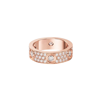[sparkle Jewelery]LOVE 5.5MM FULL-PAVE 6-DIAMOND RING