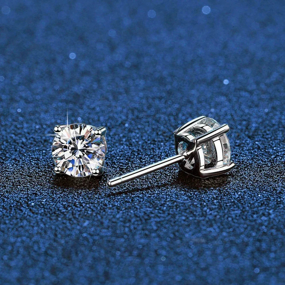 [sparkle]FOUR-PRONG MOISSANITE EARRINGS