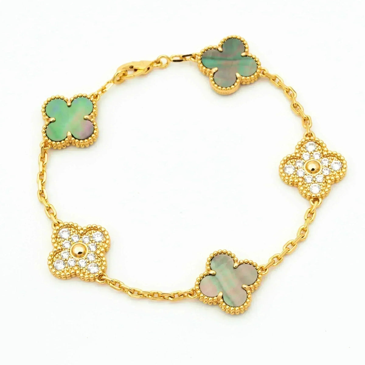 [sparkle Jewelry ] CLOVER 5 MOTIF GRAY MOP BRACELET COLLECTION