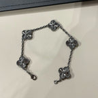 [sparkle Jewelry ]CLOVER 5 MOTIF BLACK BRACELET