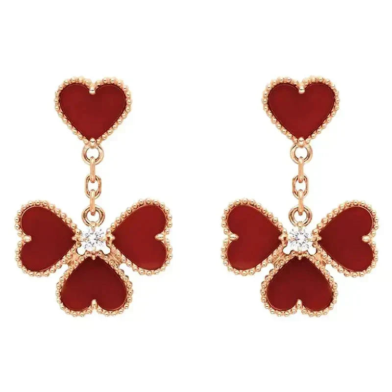 [sparkle Jewelry ]SWEET CLOVER CARNELIAN EARRINGS