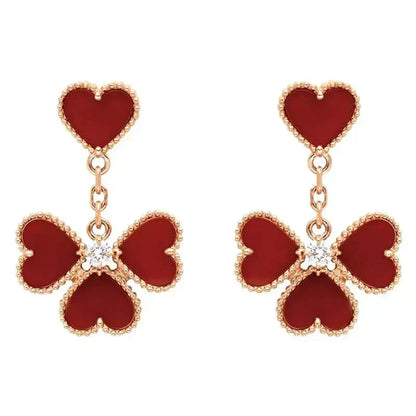 [sparkle Jewelry ]SWEET CLOVER CARNELIAN EARRINGS