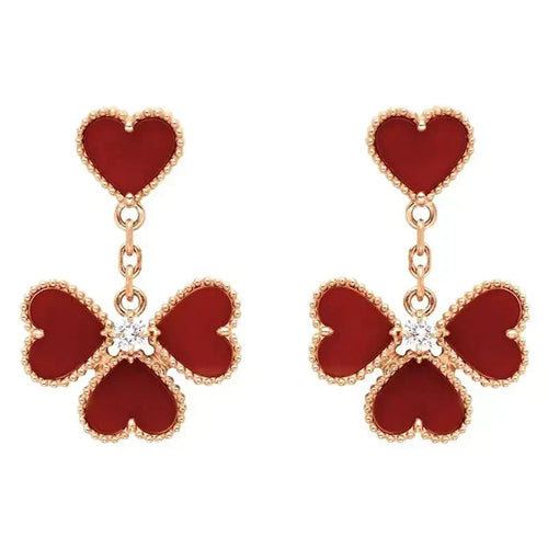 [sparkle Jewelry ]SWEET CLOVER CARNELIAN EARRINGS