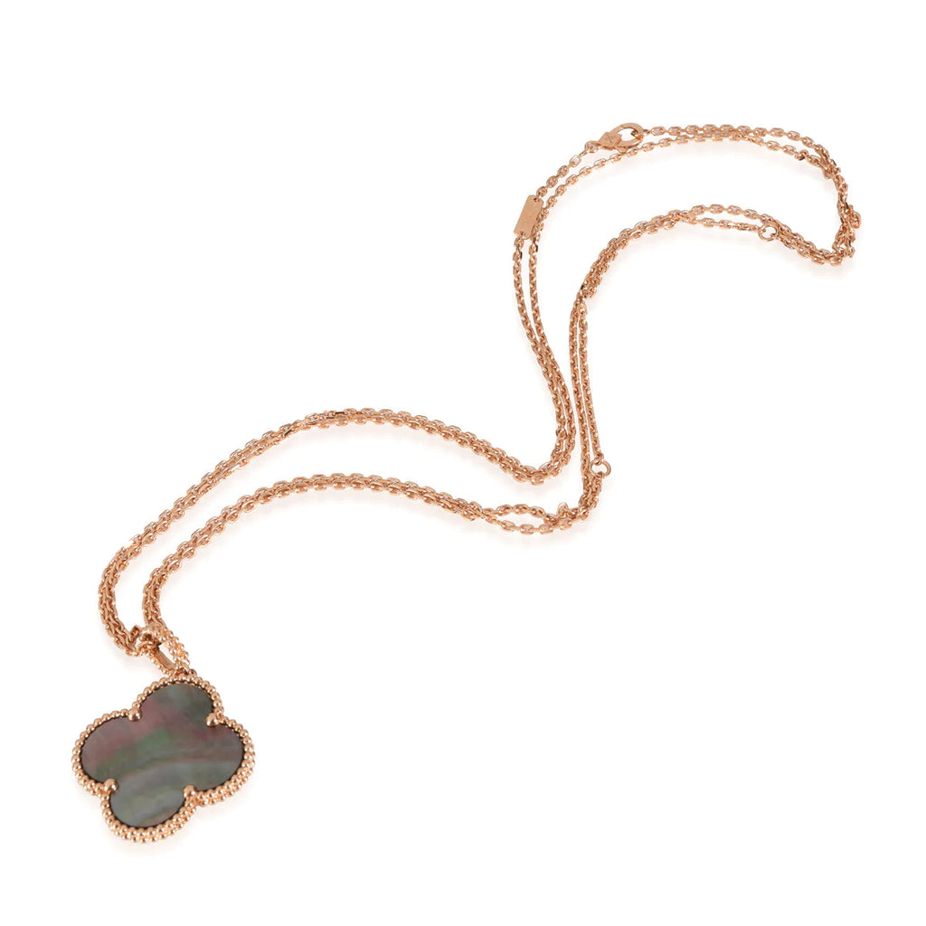 [sparkle Jewelry ]CLOVER 25MM GOLD DARK MOP BIG CLOVER NECKLACE