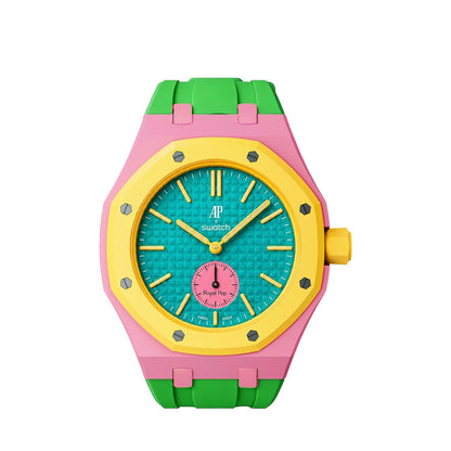 [Sparkle]Royal Oak Pop Exklusives Gehäuse aus Bioceramic & Silikonarmband Mix Color