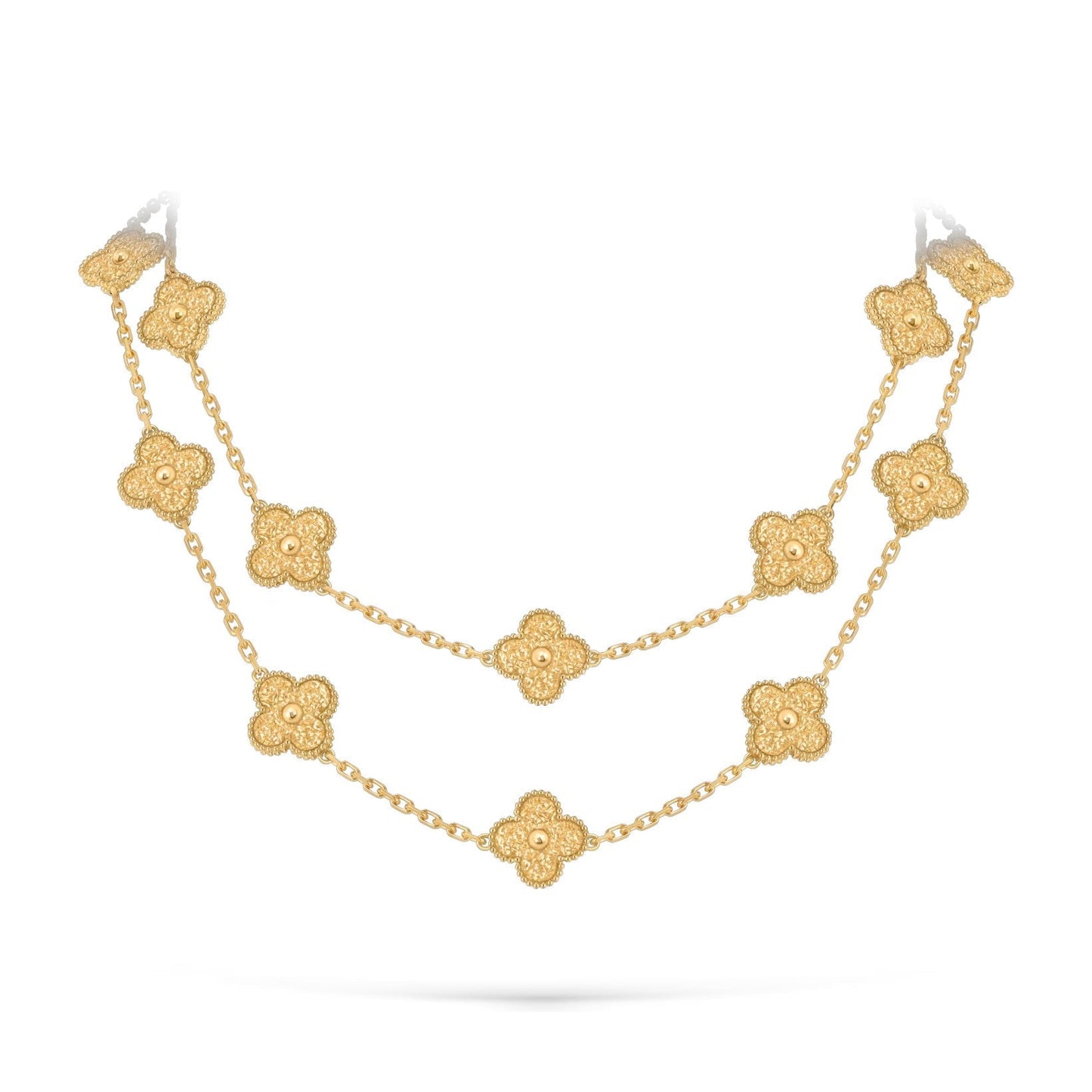 [Sparkle]CLASSIC 20-MOTIF LUCKY CLOVER LONG NECKLACE GOLD COLLECTION