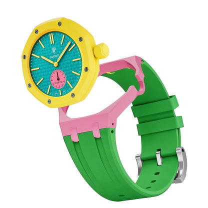 [Sparkle]Royal Oak Pop Exklusives Gehäuse aus Bioceramic & Silikonarmband Mix Color