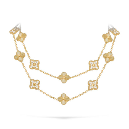[Sparkle]CLASSIC 20-MOTIF LUCKY CLOVER LONG NECKLACE GOLD COLLECTION