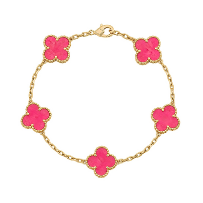 [sparkle Jewelry]sparkle 5 MOTIFS PINK ENAMEL BRACELET