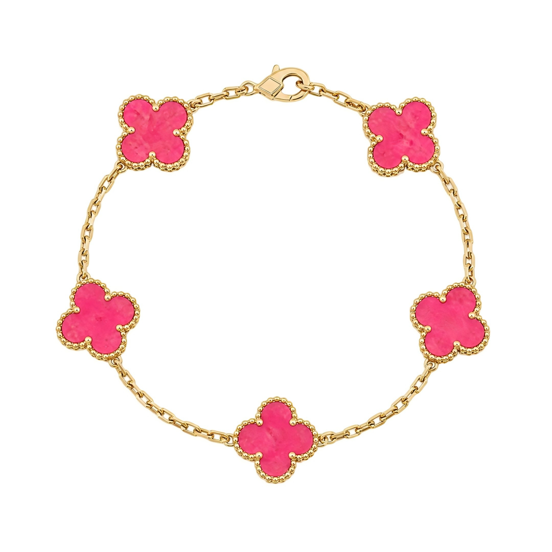 [sparkle Jewelry]sparkle 5 MOTIFS PINK ENAMEL BRACELET