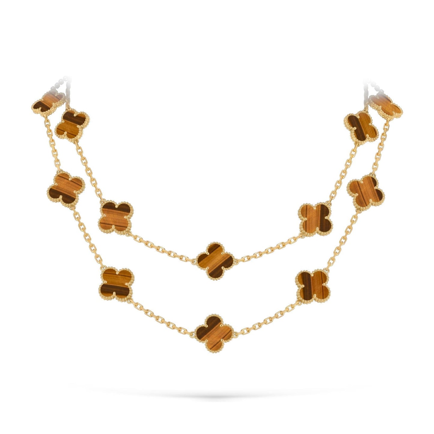 [Sparkle]CLASSIC 20-MOTIF LUCKY CLOVER LONG NECKLACE GOLD COLLECTION
