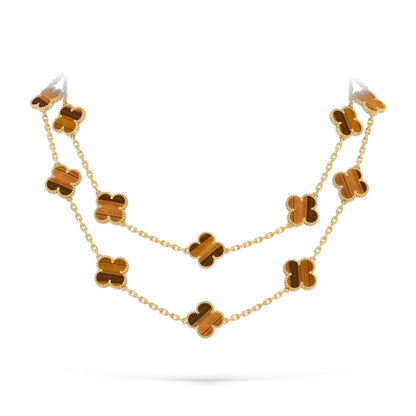 [Sparkle]CLASSIC 20-MOTIF LUCKY CLOVER LONG NECKLACE GOLD COLLECTION