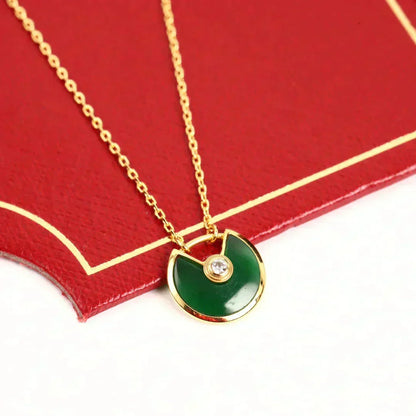 [sparkle Jewelry]AMULETTE GOLD MALACHITE NECKLACE
