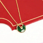 [sparkle Jewelry]AMULETTE GOLD MALACHITE NECKLACE