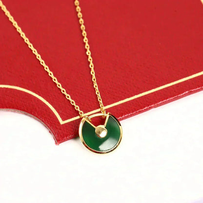 [sparkle Jewelry]AMULETTE GOLD MALACHITE NECKLACE
