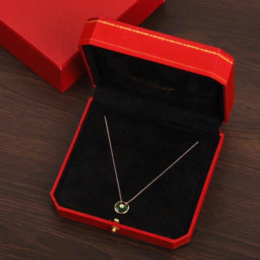 [sparkle Jewelry]AMULETTE GOLD MALACHITE NECKLACE