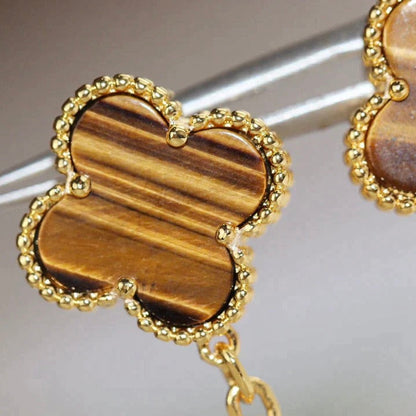 [sparkle Jewelry ]CLOVER  2 MOTIF  TIGER EYE CARNELIAN EARRINGS