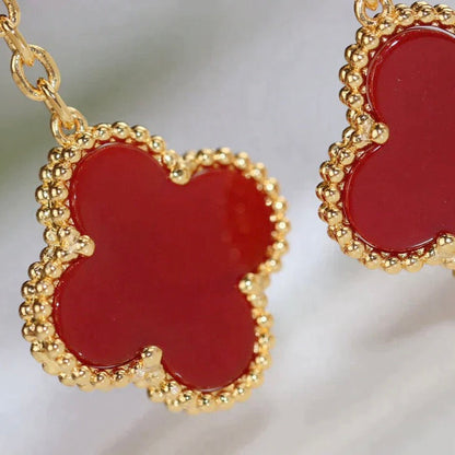 [sparkle Jewelry ]CLOVER  2 MOTIF  TIGER EYE CARNELIAN EARRINGS