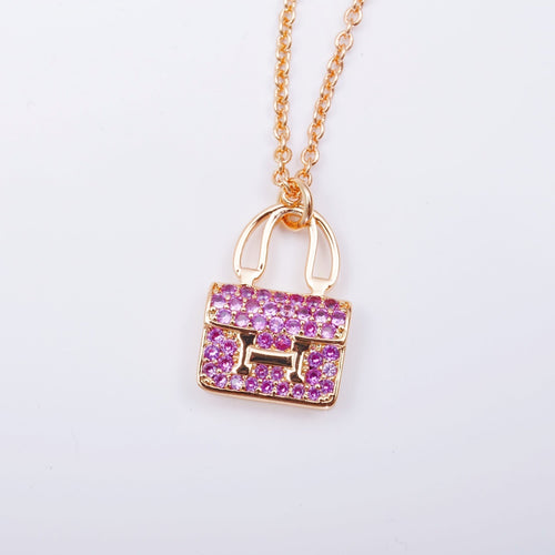 [Sparkle]コンスタンス ペンダント パープルダイヤモンドネックレス
