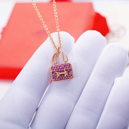 [Sparkle]コンスタンス ペンダント パープルダイヤモンドネックレス