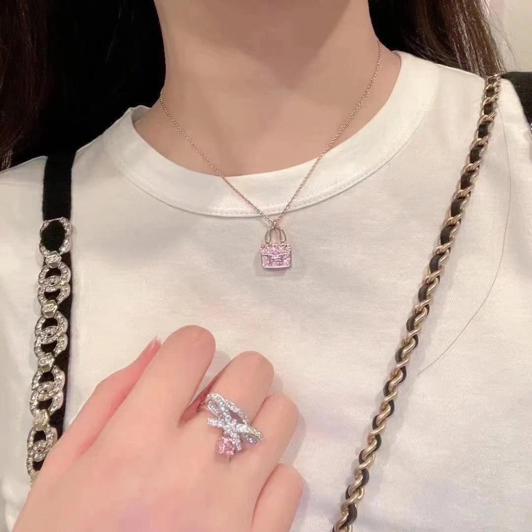 [Sparkle]コンスタンス ペンダント パープルダイヤモンドネックレス