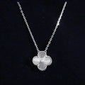 [sparkle Jewelry ]CLOVER  15MM DIAMOND LASER NECKLACE SILVER