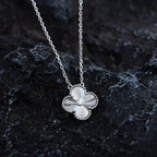 [sparkle Jewelry ]CLOVER  15MM DIAMOND LASER NECKLACE SILVER