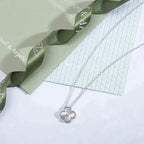 [sparkle Jewelry ]CLOVER  15MM DIAMOND LASER NECKLACE SILVER