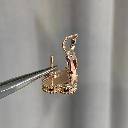 [sparkle Jewelry ]CLOVER MEDIUM 1 MOTIFS  PINK MOP DIAMOND EARRINGS