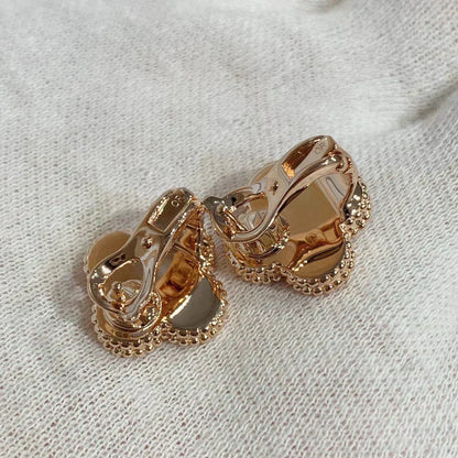 [sparkle Jewelry ]CLOVER MEDIUM 1 MOTIFS CARNELIAN  DIAMOND earrings