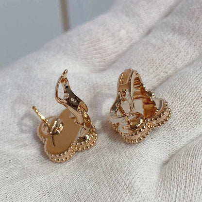 [sparkle Jewelry ]CLOVER MEDIUM 1 MOTIFS CARNELIAN  DIAMOND earrings