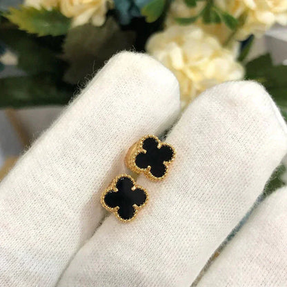 [sparkle Jewelry ]CLOVER MINI 9.5MM BLACK MOP EARRINGS