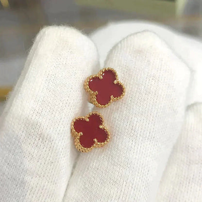 [sparkle Jewelry ]CLOVER MINI 9.5MM CARNELIAN EARRINGS