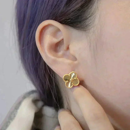 [sparkle Jewelry ]CLOVER MEDIUM 1 MOTIFS LASER EARRINGS