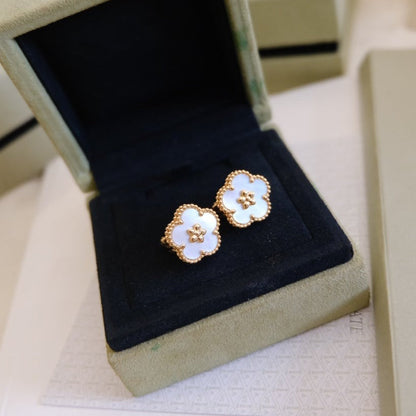 [sparkle Jewelry ]LUCKY PINK GOLD WHITE MOP EARRINGS