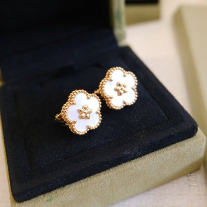 [sparkle Jewelry ]LUCKY PINK GOLD WHITE MOP EARRINGS