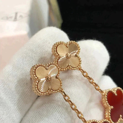 [sparkle Jewelry ]CLOVER 2 MOTIF  LASER CARNELIAN EARRINGS
