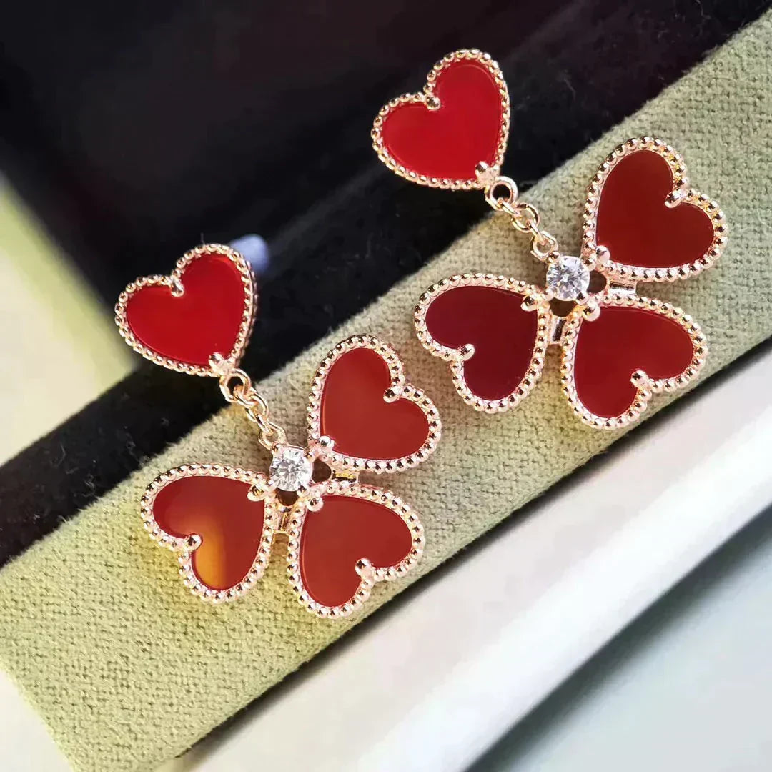 [sparkle Jewelry ]SWEET CLOVER CARNELIAN EARRINGS