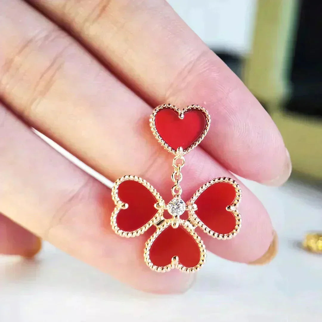 [sparkle Jewelry ]SWEET CLOVER CARNELIAN EARRINGS